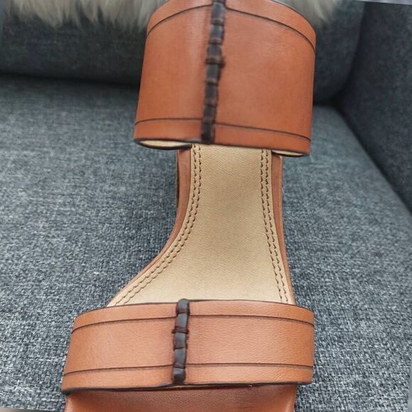 SPLENDID Tacy Double Strap Leather Stacked Block 3.25" Heel Size 7 - Picture 6 of 11